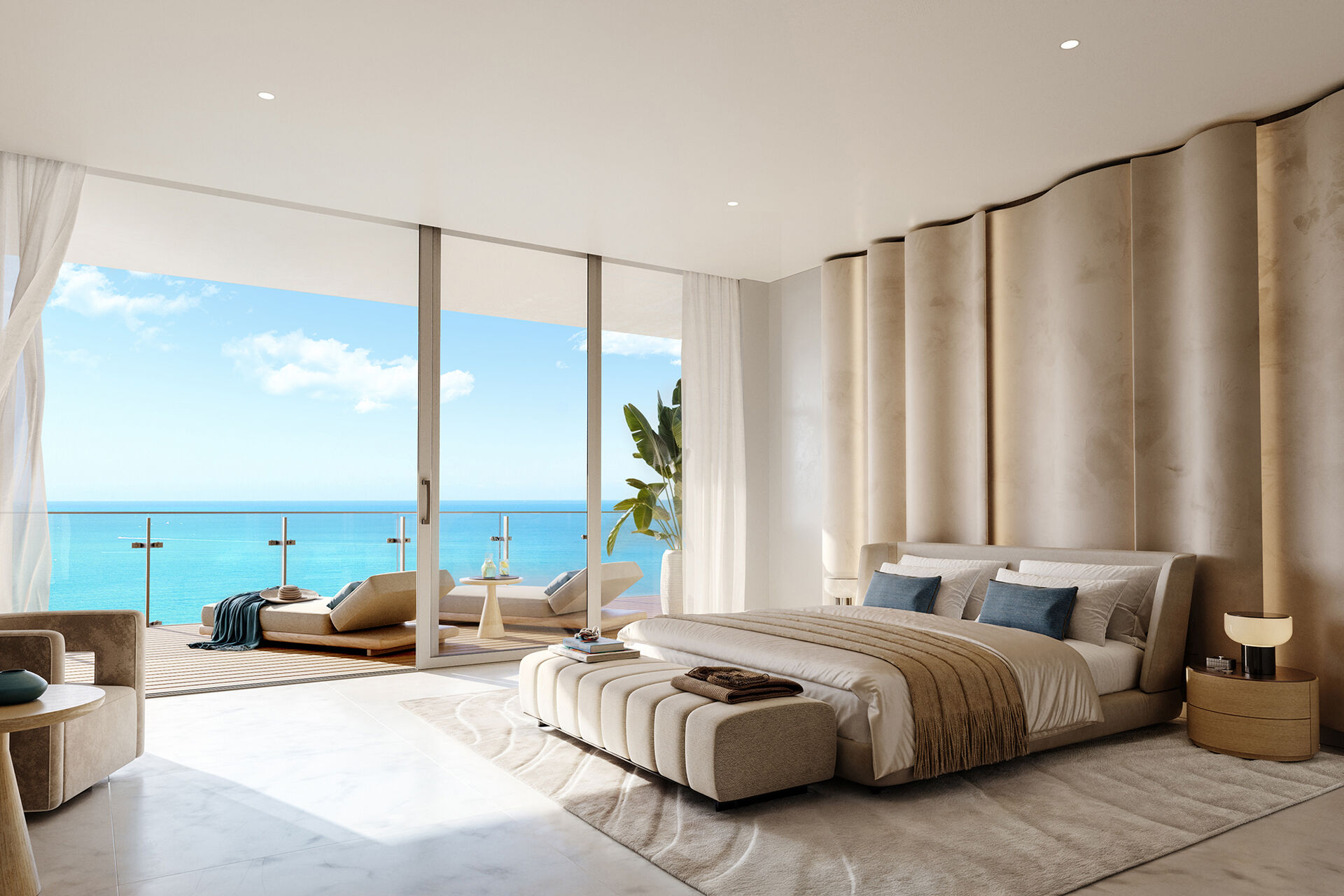 Penthouse primary bedroom